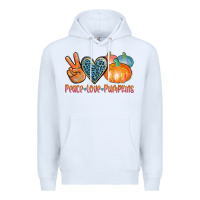 White peace love pumpkins Premium Hoodie - AdoDesignShop
