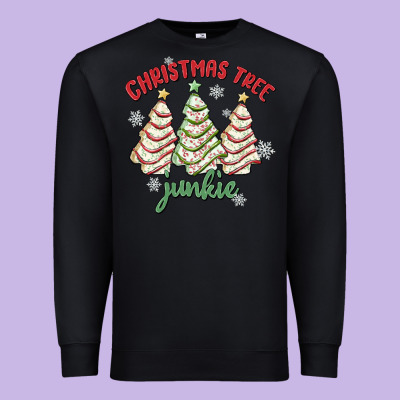Christmas Tree Junkie Premium Sweatshirt Designed By Maliassmallbusiness
