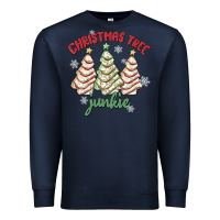 Navy christmas tree junkie Premium Sweatshirt - MaliasSmallBusiness