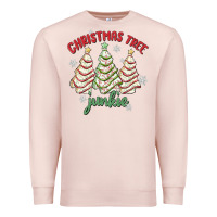 Pale Pink christmas tree junkie Premium Sweatshirt - MaliasSmallBusiness