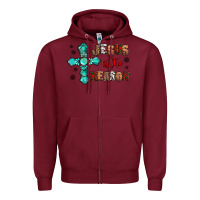 Burgundy jesus is the reason for this season christmas Zipper Hoodie - Jasminsmagicworld