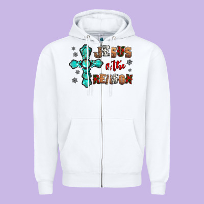 Jesus Is The Reason For This Season Christmas Zipper Hoodie Designed By Jasminsmagicworld