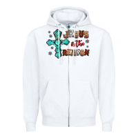 White jesus is the reason for this season christmas Zipper Hoodie - Jasminsmagicworld