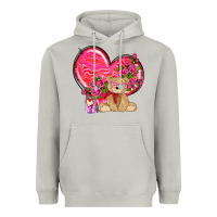Moon Dust valentines heart with bear Heavyweight Hoodie - NancyCooperArtShop