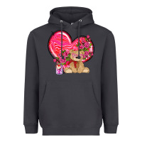 Smoke valentines heart with bear Heavyweight Hoodie - NancyCooperArtShop