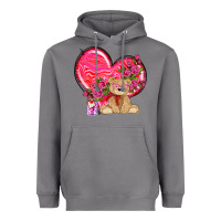 Storm valentines heart with bear Heavyweight Hoodie - NancyCooperArtShop