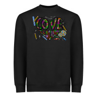 Black i love teaching Heavyweight Sweatshirt - CowhideDigitalArt