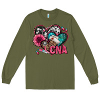 Army Green certified nursing assistant cna hearts Long Sleeve Tee - Jasminsmagicworld