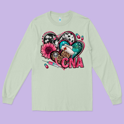 Certified Nursing Assistant Cna Hearts Long Sleeve Tee Designed By Jasminsmagicworld