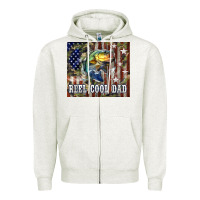 Oatmeal Heather Western Reel Cool Dad Bass Zipper Hoodie - LillyAllenDesigns
