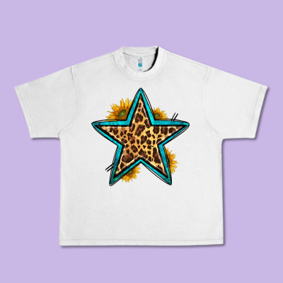 Western Leopard Star Urban Heavy Tee Designed By Hra Design Shop