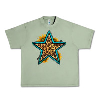 Oil Green western leopard star Urban Heavy Tee - HRA Design Shop