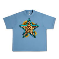 Pebble Blue western leopard star Urban Heavy Tee - HRA Design Shop
