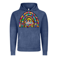 Vintage Denim autism rainbow Vintage Hoodie - Zillion Design Studio