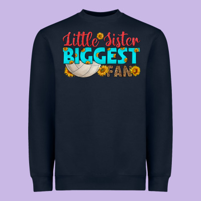 Little Sister Biggest Fan Heavyweight Sweatshirt Designed By Hra Design Shop