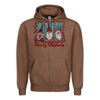 Chestnut merry christmas gnomes Zipper Hoodie - BarkalooDesign
