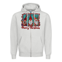 Dove Grey merry christmas gnomes Zipper Hoodie - BarkalooDesign