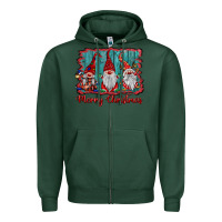 Sports Green merry christmas gnomes Zipper Hoodie - BarkalooDesign