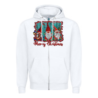 White merry christmas gnomes Zipper Hoodie - BarkalooDesign