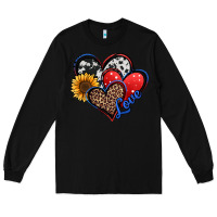 Black 4th of july american hearts Long Sleeve Tee - Jasminsmagicworld