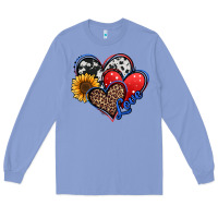 4th Of July American Hearts Long Sleeve Tee | Teevron