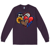 Plum 4th of july american hearts Long Sleeve Tee - Jasminsmagicworld