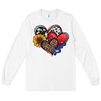 White 4th of july american hearts Long Sleeve Tee - Jasminsmagicworld