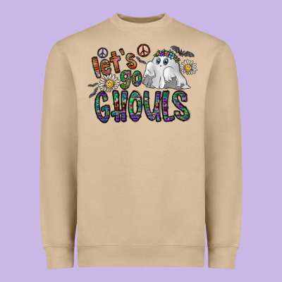 Let's Go Ghouls Heavyweight Sweatshirt Designed By Cowhidedigitalart