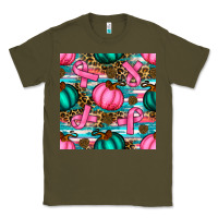 Army Green breast cancer awareness with pumpkins seamless pattern Classic Tee - BundleAndBundleShop