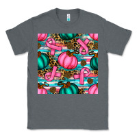 Charcoal Heather breast cancer awareness with pumpkins seamless pattern Classic Tee - BundleAndBundleShop