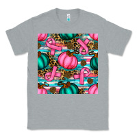 Heather Grey breast cancer awareness with pumpkins seamless pattern Classic Tee - BundleAndBundleShop
