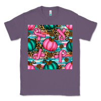 Lavender breast cancer awareness with pumpkins seamless pattern Classic Tee - BundleAndBundleShop