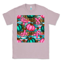 Lilac breast cancer awareness with pumpkins seamless pattern Classic Tee - BundleAndBundleShop