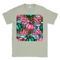 Matcha breast cancer awareness with pumpkins seamless pattern Classic Tee - BundleAndBundleShop