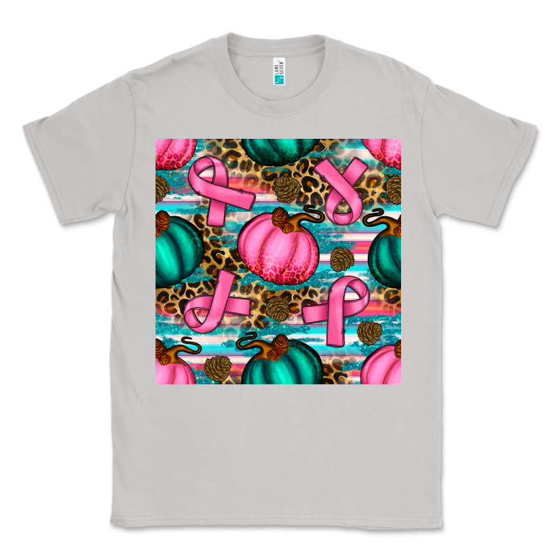 Breast Cancer Awareness With Pumpkins Seamless Pattern Classic Tee by BundleAndBundleShop | Teevron