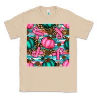 Mushroom breast cancer awareness with pumpkins seamless pattern Classic Tee - BundleAndBundleShop
