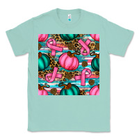 Seafoam breast cancer awareness with pumpkins seamless pattern Classic Tee - BundleAndBundleShop