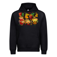 Black Fiesta with taco, nacho, souce Urban Hoodie - NancyCooperArtShop