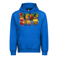 Cobalt Fiesta with taco, nacho, souce Urban Hoodie - NancyCooperArtShop