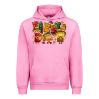 Fuchsia Pink Fiesta with taco, nacho, souce Urban Hoodie - NancyCooperArtShop