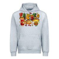 Heather Grey Fiesta with taco, nacho, souce Urban Hoodie - NancyCooperArtShop