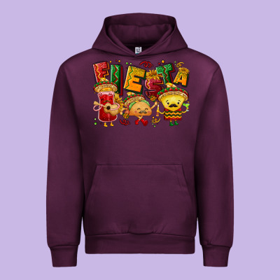 Fiesta With Taco, Nacho, Souce Urban Hoodie Designed By Nancycooperartshop