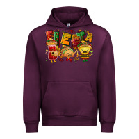 Mauve Wine Fiesta with taco, nacho, souce Urban Hoodie - NancyCooperArtShop