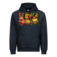 Navy Fiesta with taco, nacho, souce Urban Hoodie - NancyCooperArtShop