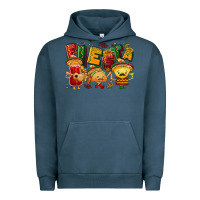 Pigment Midnight Navy Fiesta with taco, nacho, souce Urban Hoodie - NancyCooperArtShop