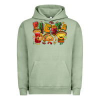 Pigment Oil Green Fiesta with taco, nacho, souce Urban Hoodie - NancyCooperArtShop