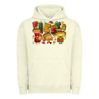 Pigment Pistachio Fiesta with taco, nacho, souce Urban Hoodie - NancyCooperArtShop