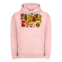 Pigment Salmon Fiesta with taco, nacho, souce Urban Hoodie - NancyCooperArtShop