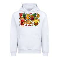 White Fiesta with taco, nacho, souce Urban Hoodie - NancyCooperArtShop
