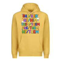 Antique Gold pride pronouns Premium Hoodie - Artiststas